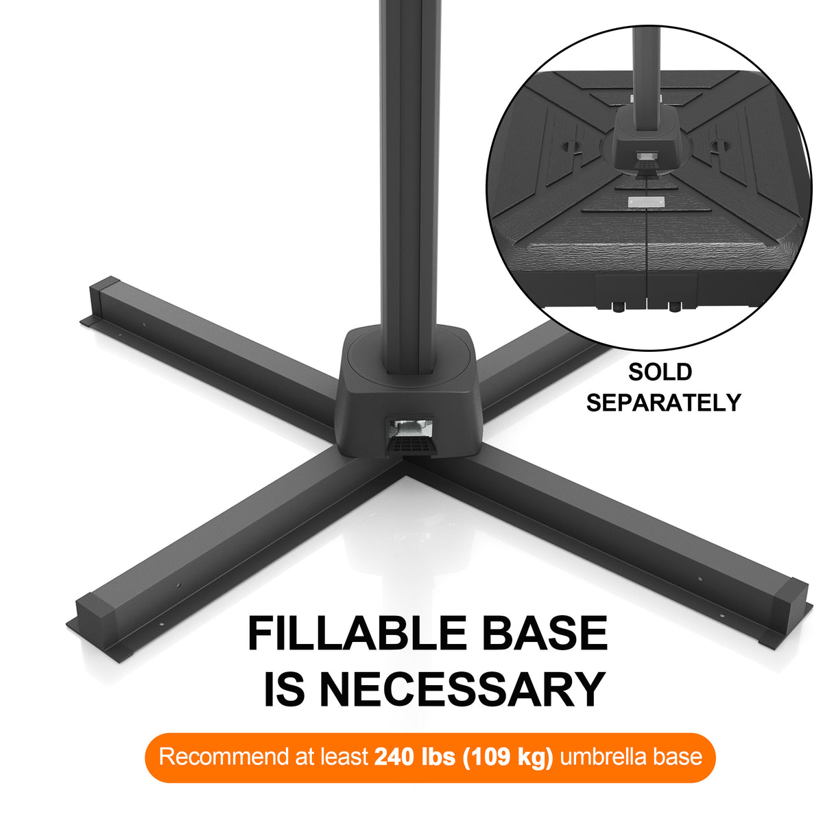 Sunshade Aegis Series Square Cantilever Umbrella Replacement Cross Base