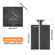 In-ground umbrella base showing compatibility with 5.3- and 6.3-inch mounting plates and installation examples on paver patios, lawns, and wood decks - Sunshade